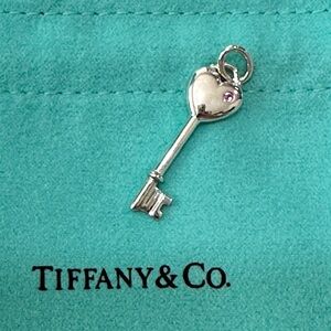 COPY - 💯 Authentic Tiffany & Co Heart Key pink sapphire charm 925